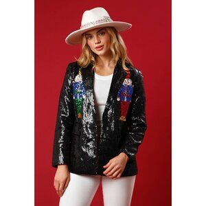 Sequin Nutcracker Black Blazer